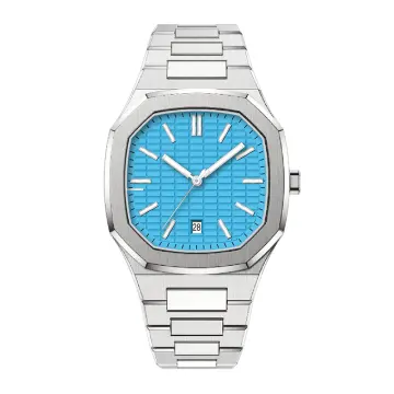 Minimalist Octagonal Watch Turquoise Stainless Steel Bracelet